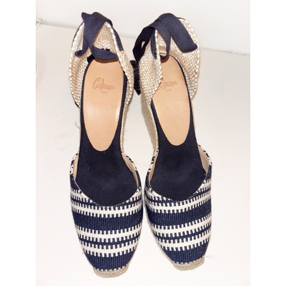Castaner Blue And White Wedge Espadrilles Size 39 - Picture 2 of 7